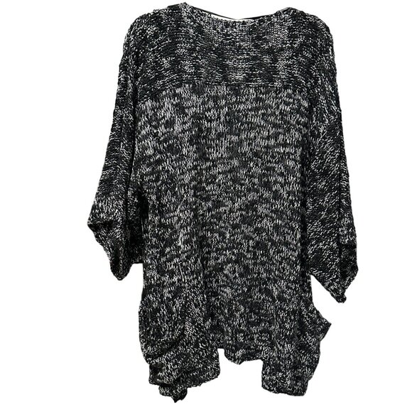 BCBGMAXAZRIA black variegated long sleeve cardigan pockets FLAW NO SIZE maybe 1X - Picture 4 of 8